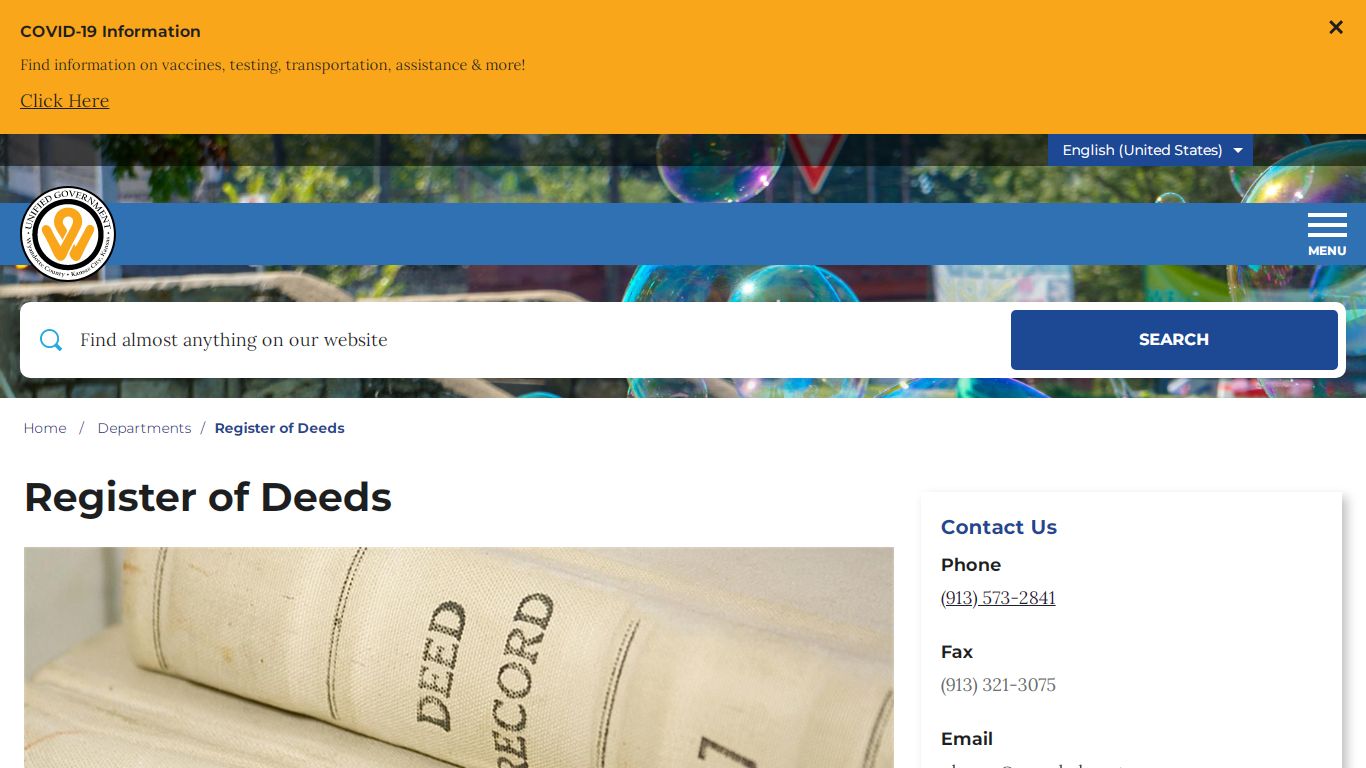 Register of Deeds – Unified Government of Wyandotte County and Kansas City